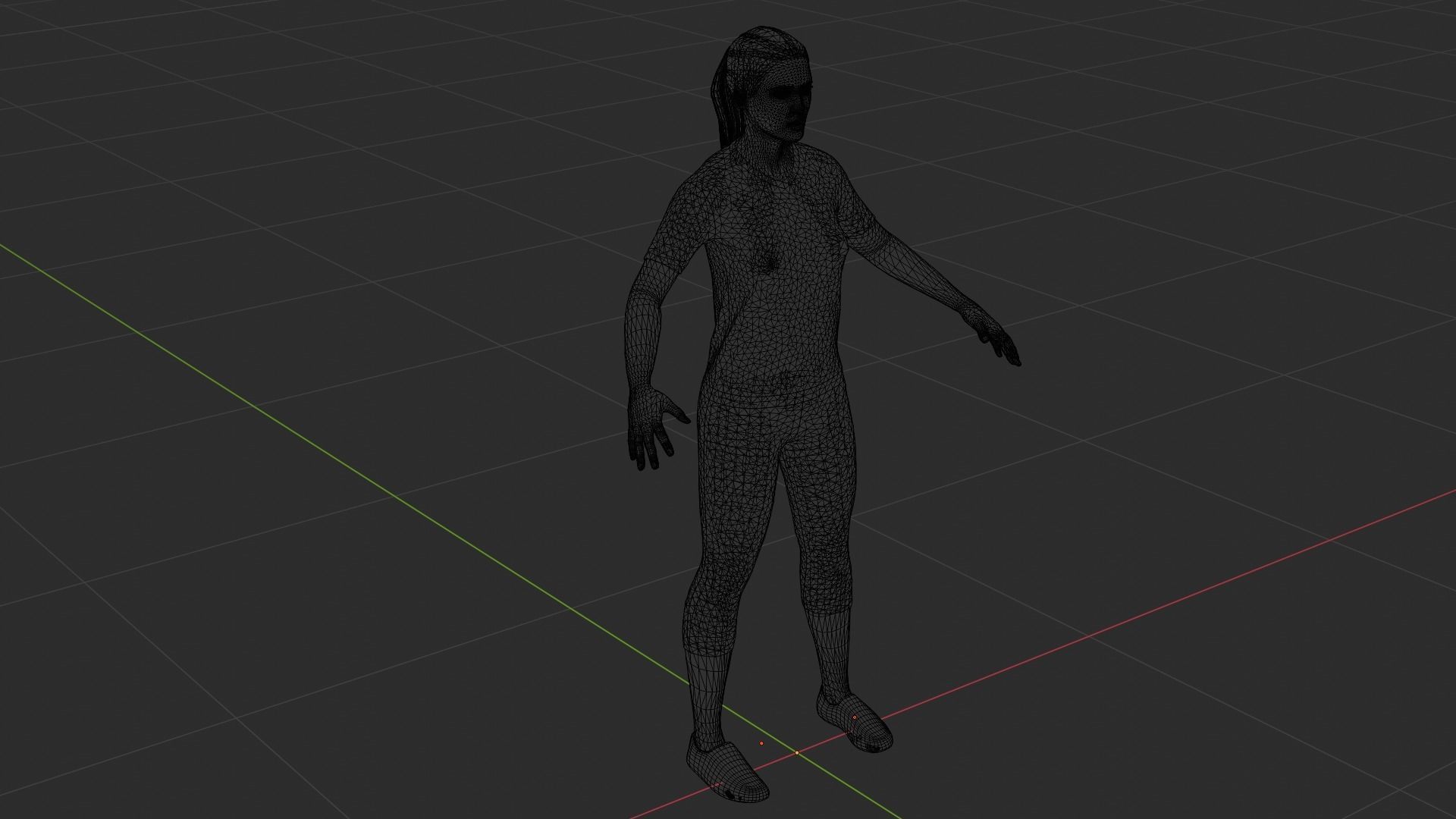 Woman Low-poly 3D model_9