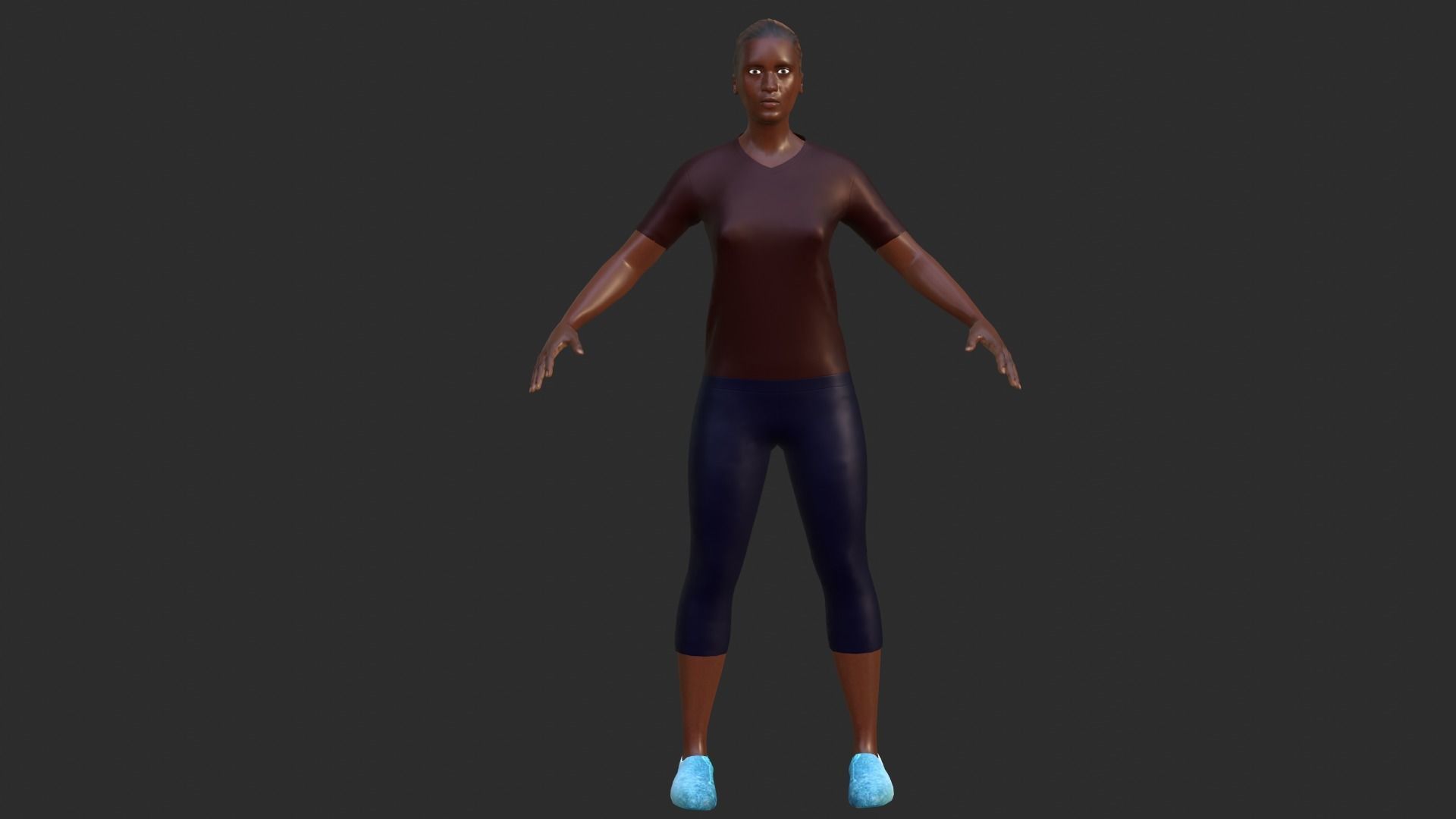 Woman Low-poly 3D model_6