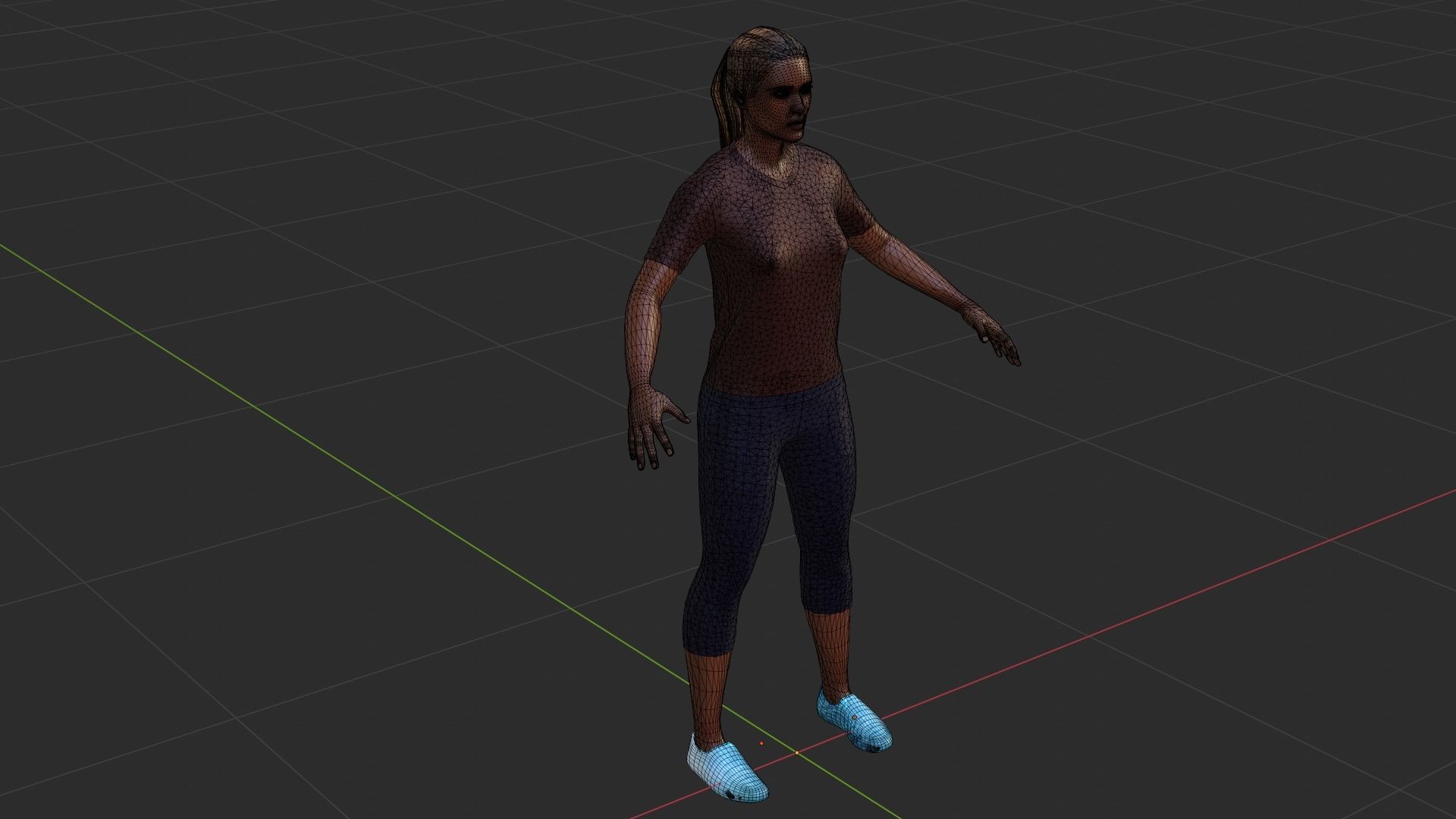 Woman Low-poly 3D model_7