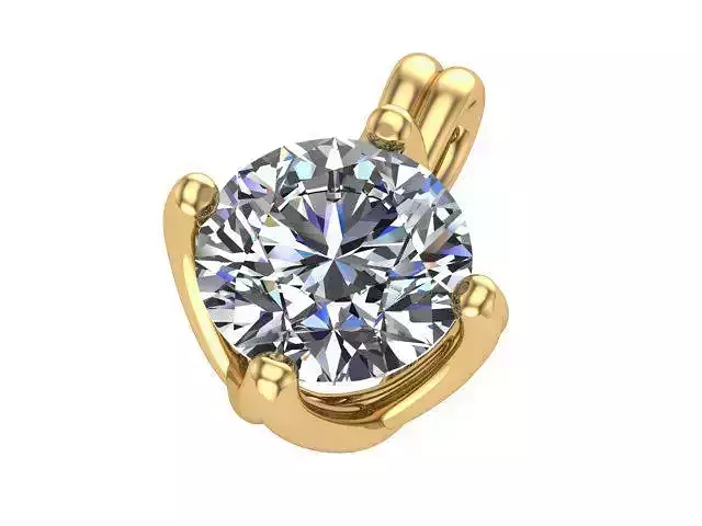Golden Round Diamond Pendant
