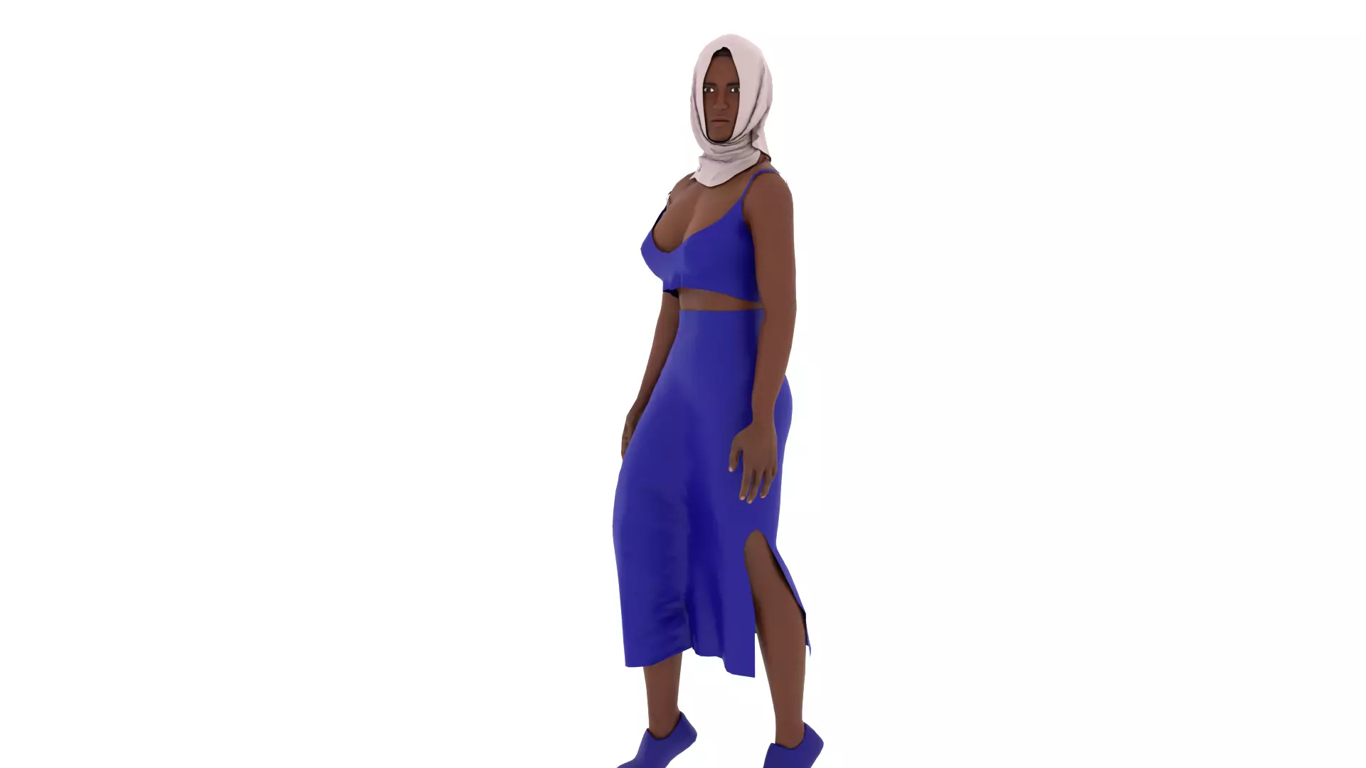 Hijab Woman Low-poly 3D model