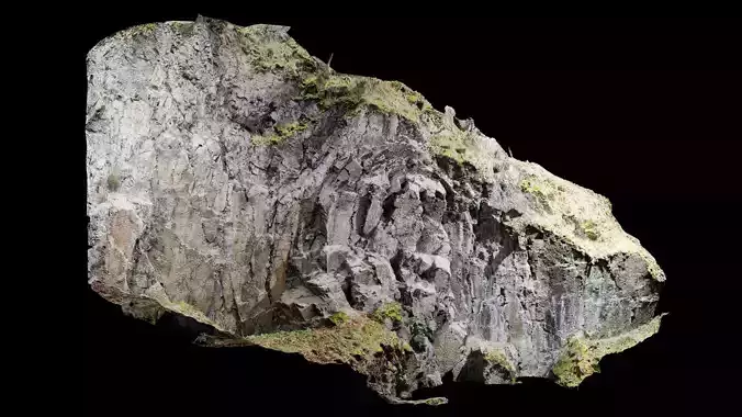 Low-Poly Scanned Stone Cliff