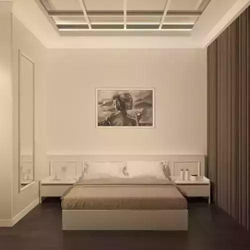 REALISTIC WARM AMBIENCE HOTEL ROOM