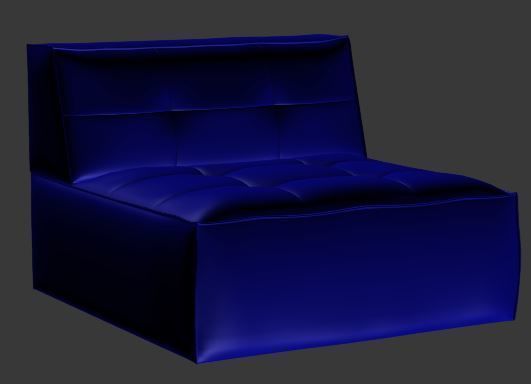 Armchair modern lounge chair Low-poly 3D model_7