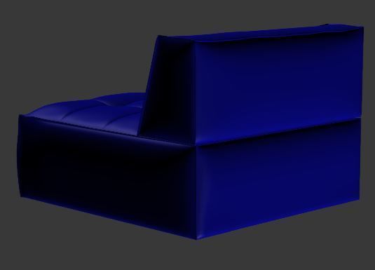 Armchair modern lounge chair Low-poly 3D model_12