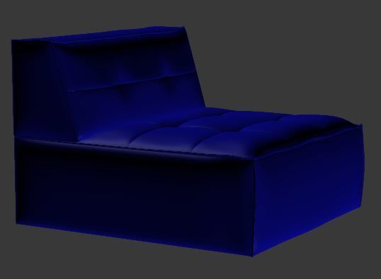 Armchair modern lounge chair Low-poly 3D model_8