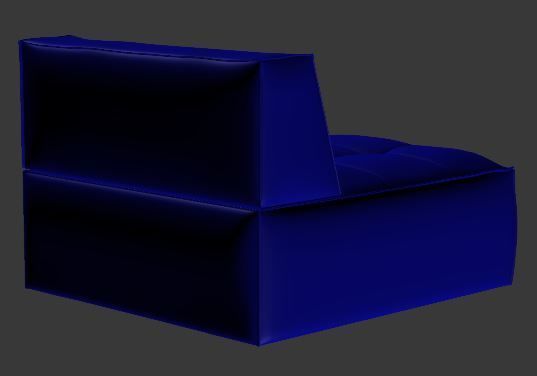 Armchair modern lounge chair Low-poly 3D model_10