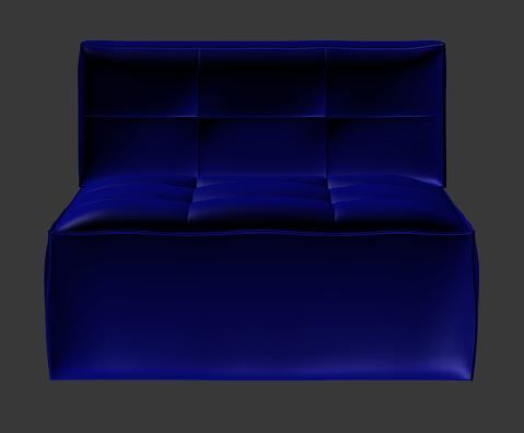 Armchair modern lounge chair Low-poly 3D model_6