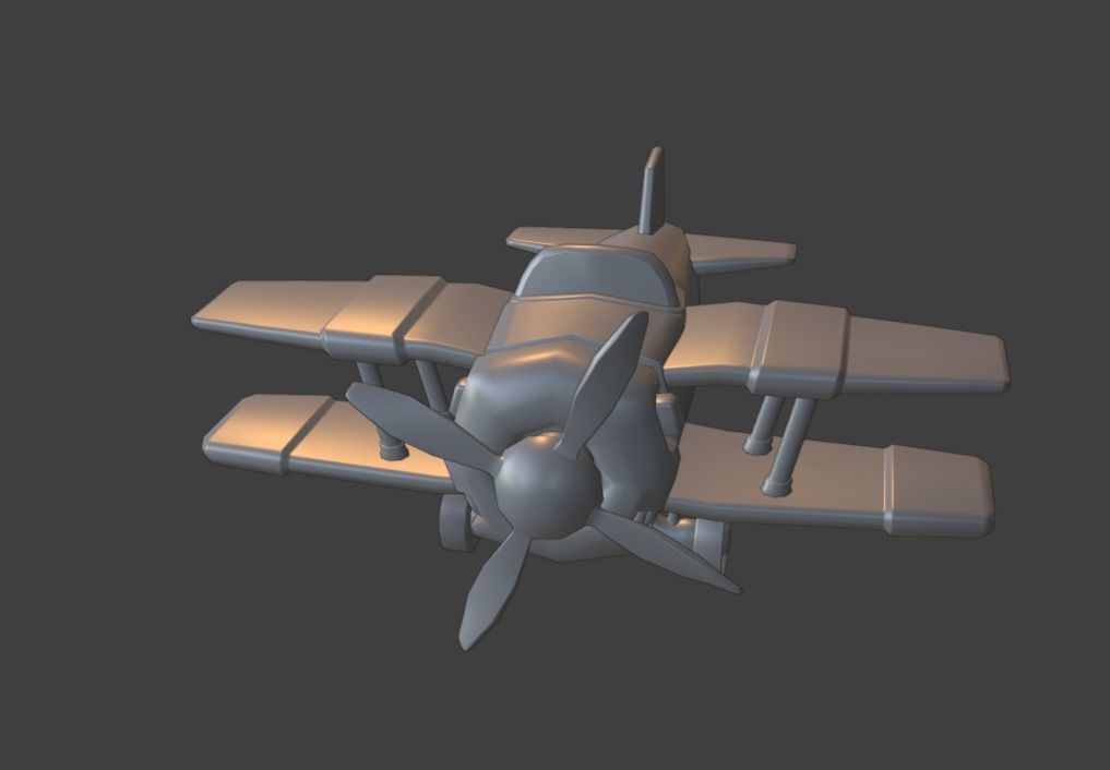 Low Poly Biplane 3D model Stylized Flaming Biplane VR / AR / low-poly | CGTrader