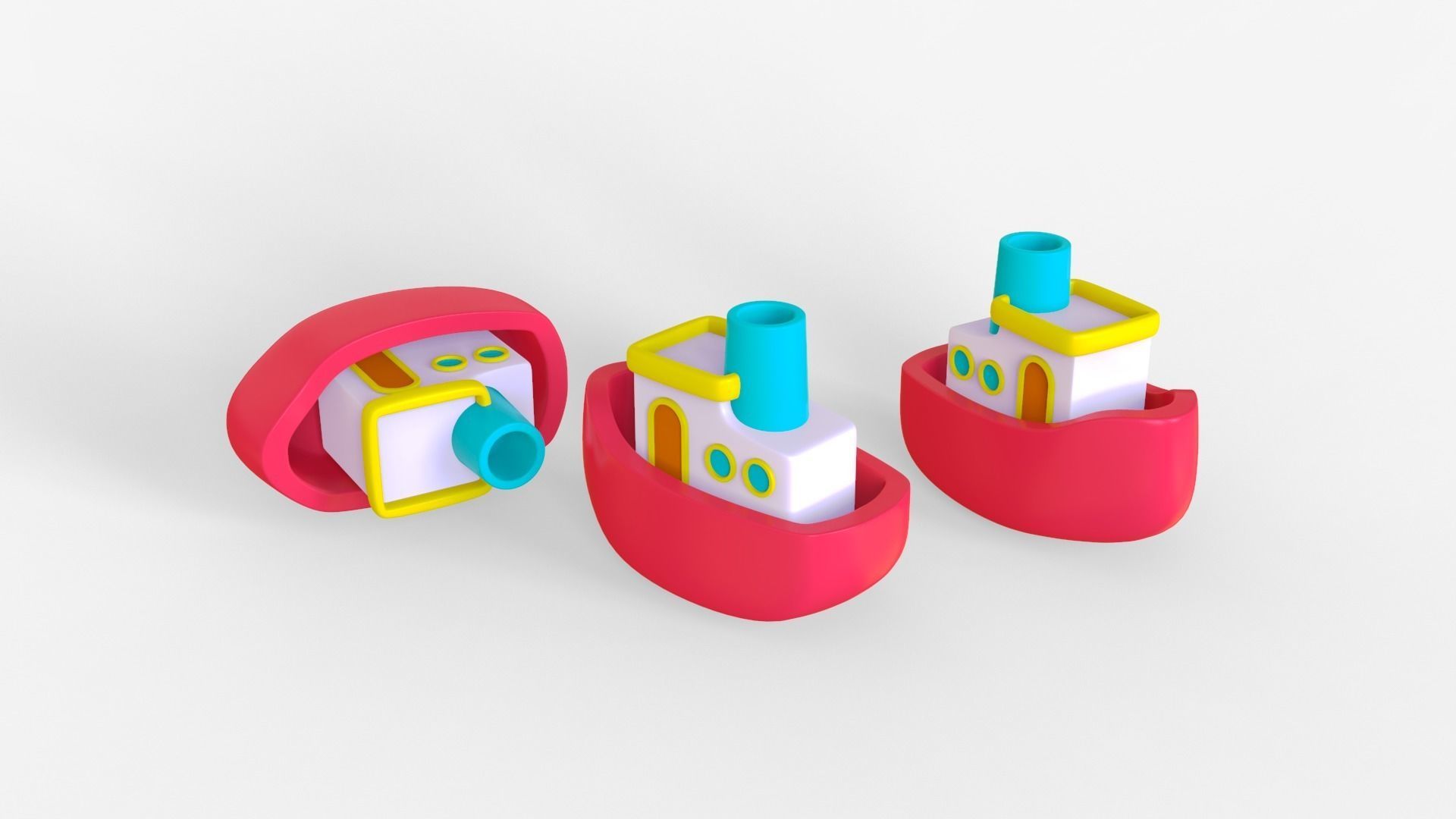 Toon Boat 3D model_5