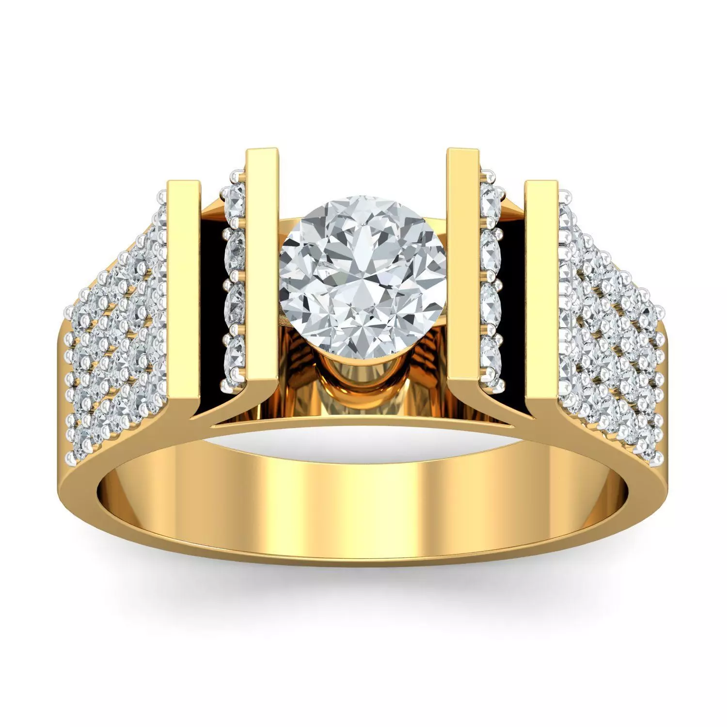 Solitaire Engagement Wedding Ring 3D print model_0
