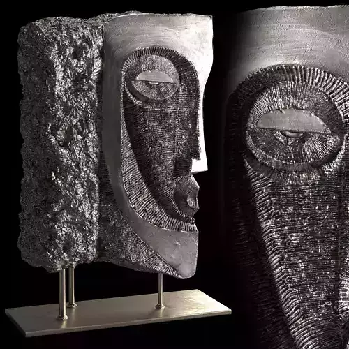 abstract face sculpture Vray-Corona-PBR