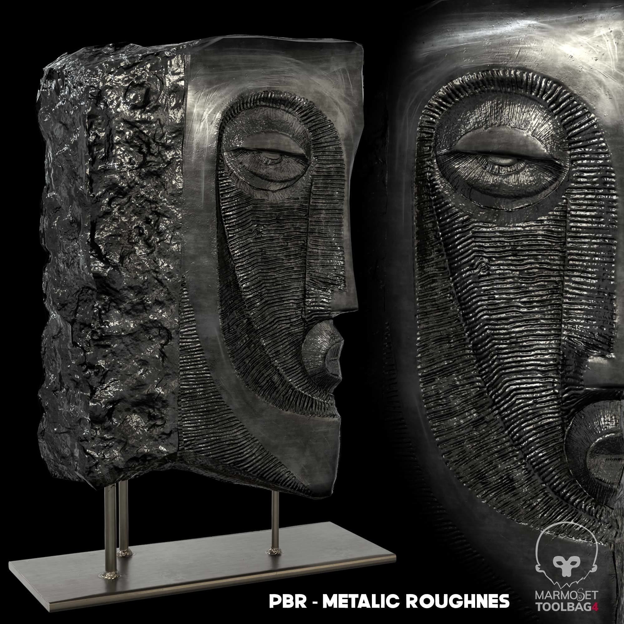 abstract face sculpture Vray-Corona-PBR Low-poly 3D model_2