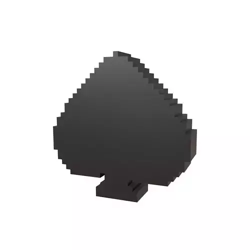 Voxel Poker Card Spade v2 001