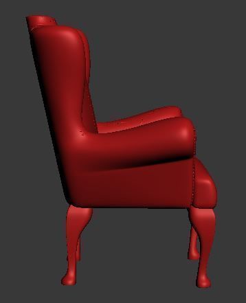 Armchair gold wing chair Low-poly 3D model_9