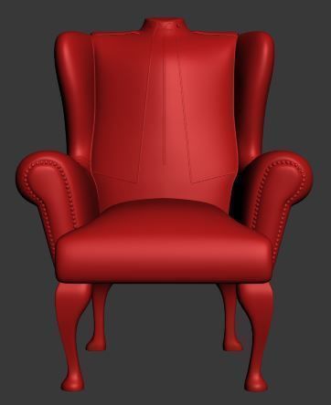 Armchair gold wing chair Low-poly 3D model_6