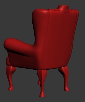 Armchair gold wing chair Low-poly 3D model_12