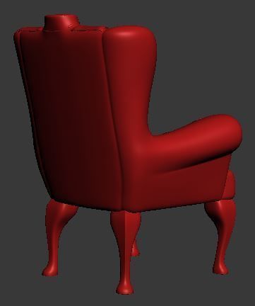 Armchair gold wing chair Low-poly 3D model_10