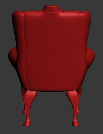 Armchair gold wing chair Low-poly 3D model_11