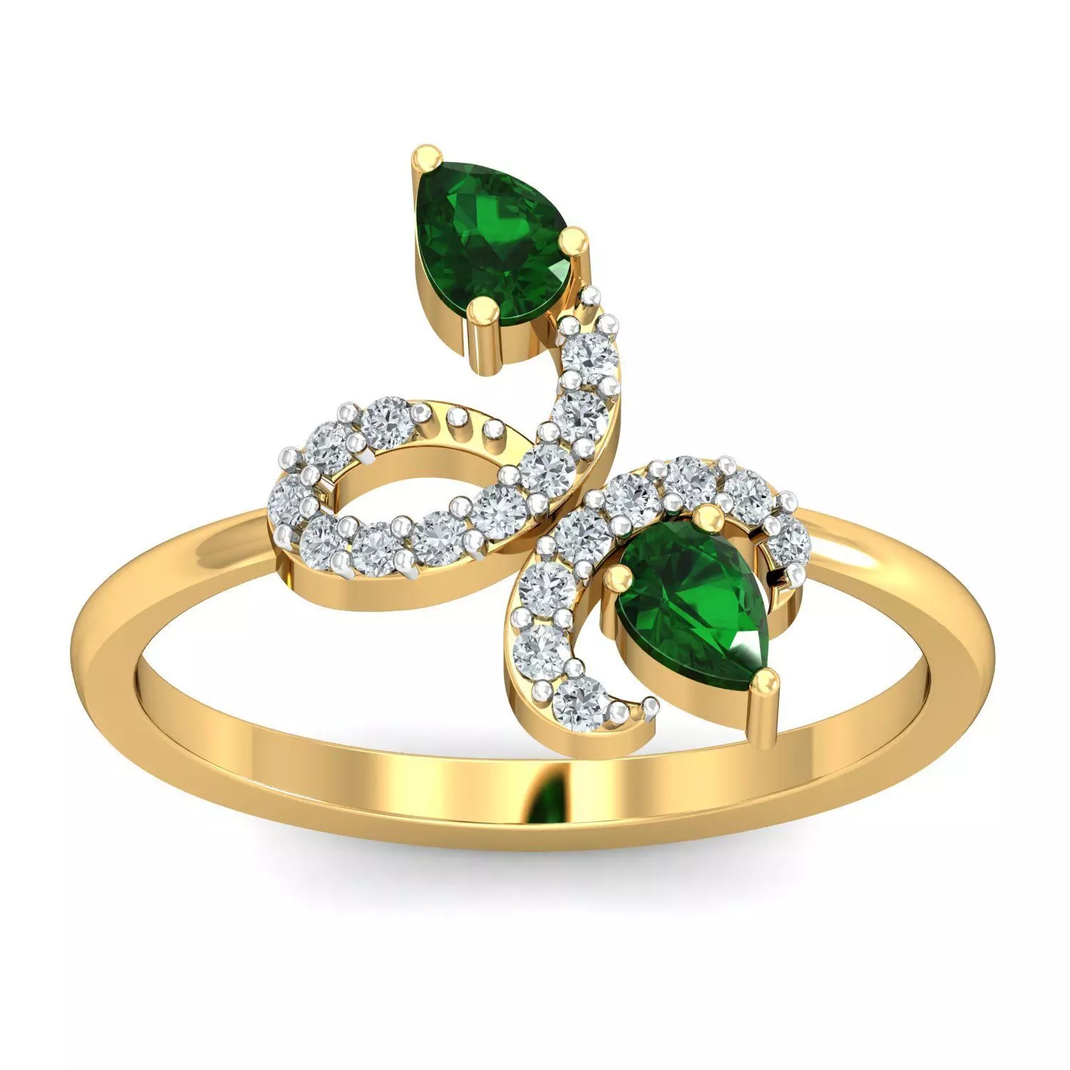 Solitaire Engagement Wedding Pear Diamond Ring 3D print model_0