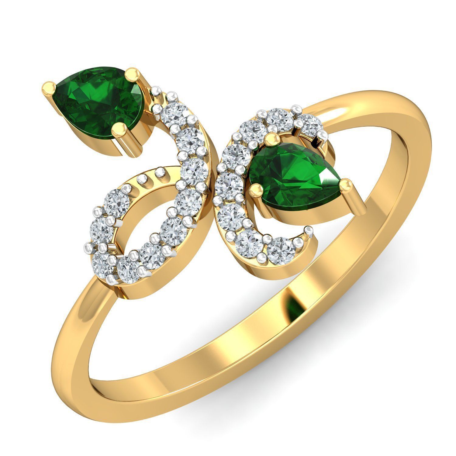 Solitaire Engagement Wedding Pear Diamond Ring 3D print model_1