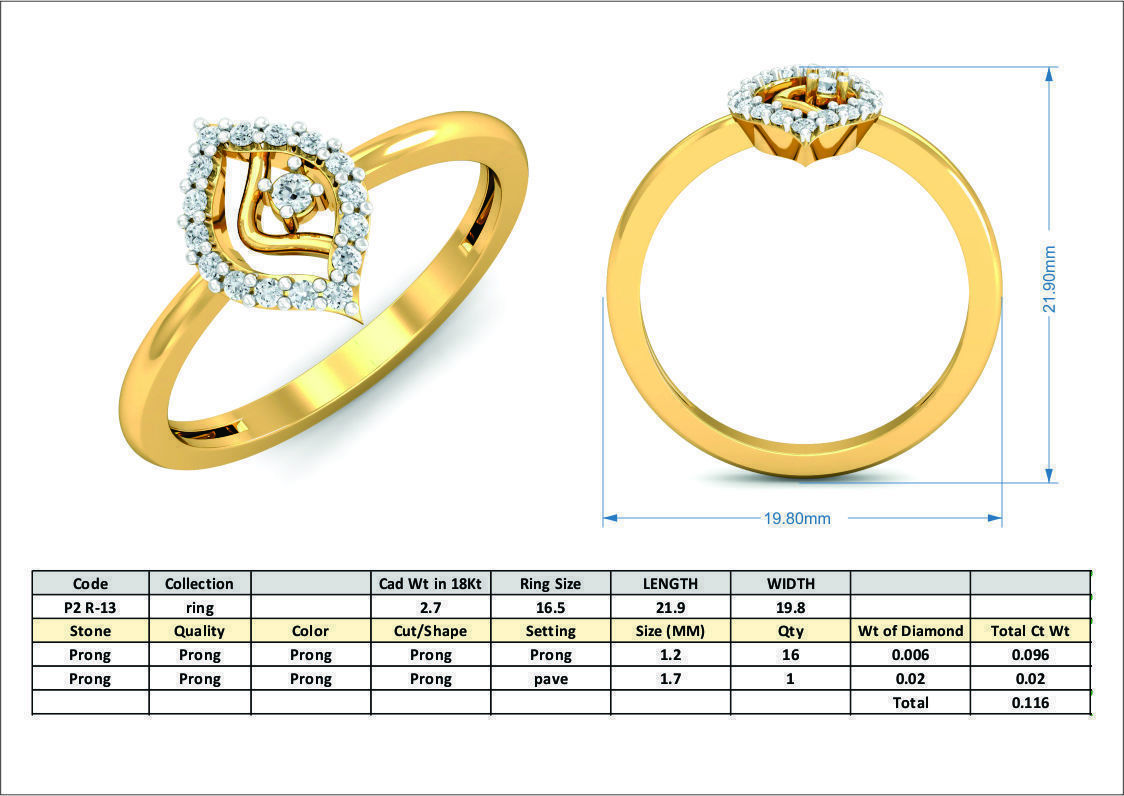 Solitaire Engagement Wedding Diamond Ring 3D print model_3