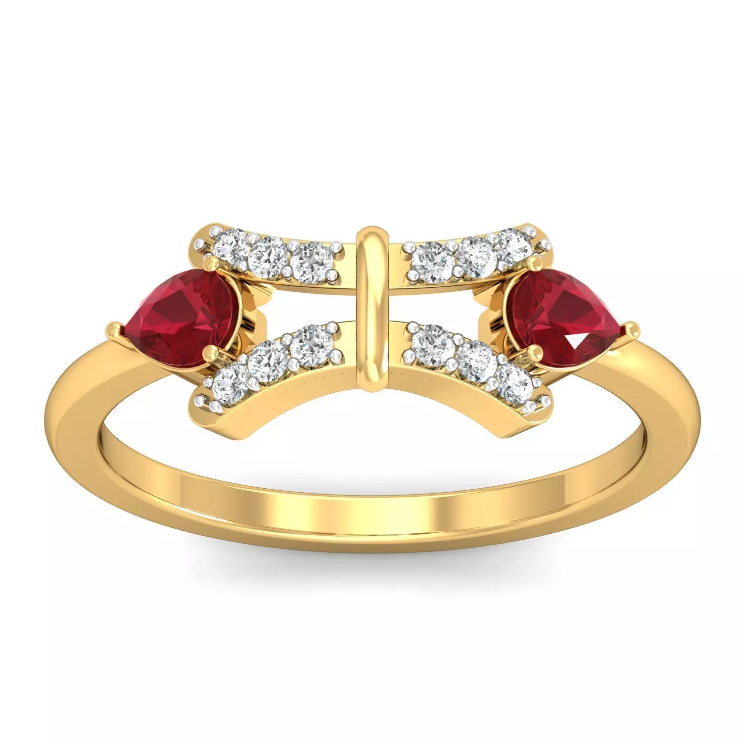 Solitaire Engagement Wedding Pear Diamond Ring 3D print model_0