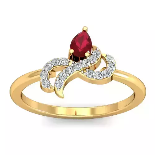Solitaire Engagement Wedding Pear Diamond Ring 3D print model