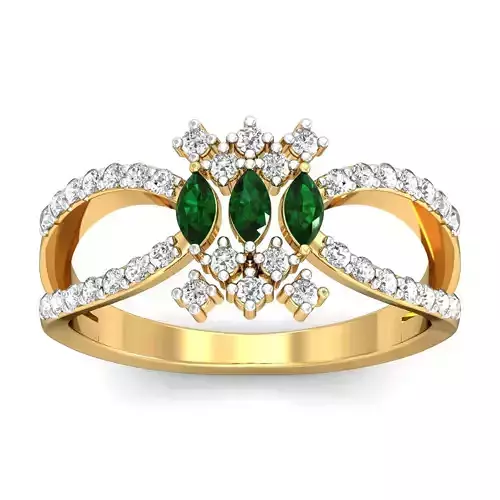 Solitaire Engagement Marquise Stone Ring 3D print model