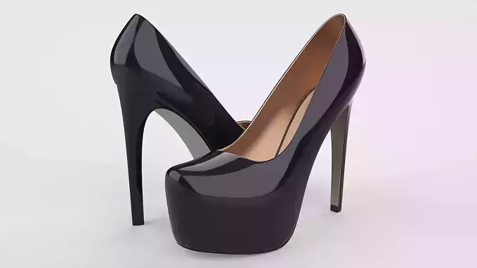 Stiletto Platform High Heels 3D model