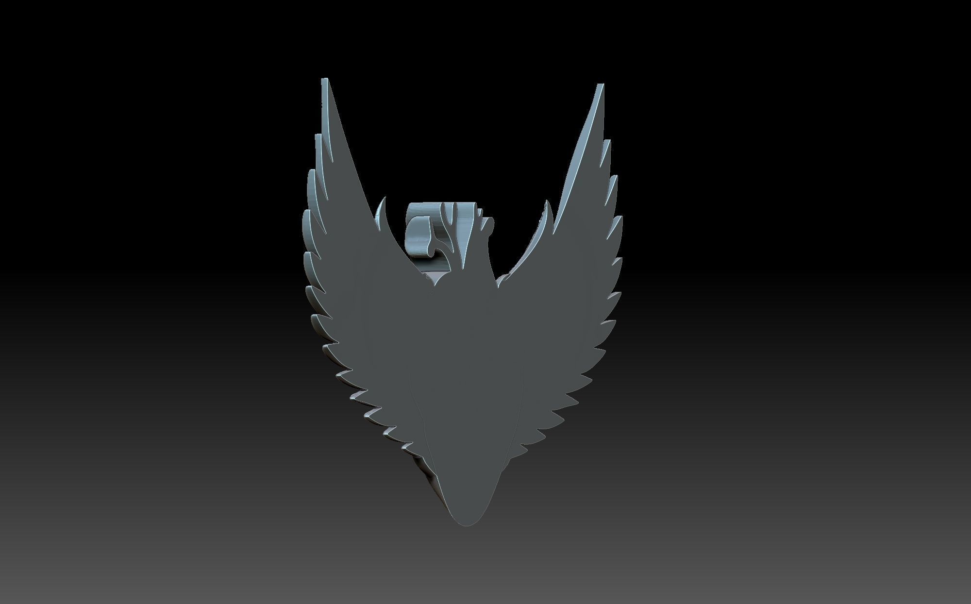 Wings and heart 3D print model_3