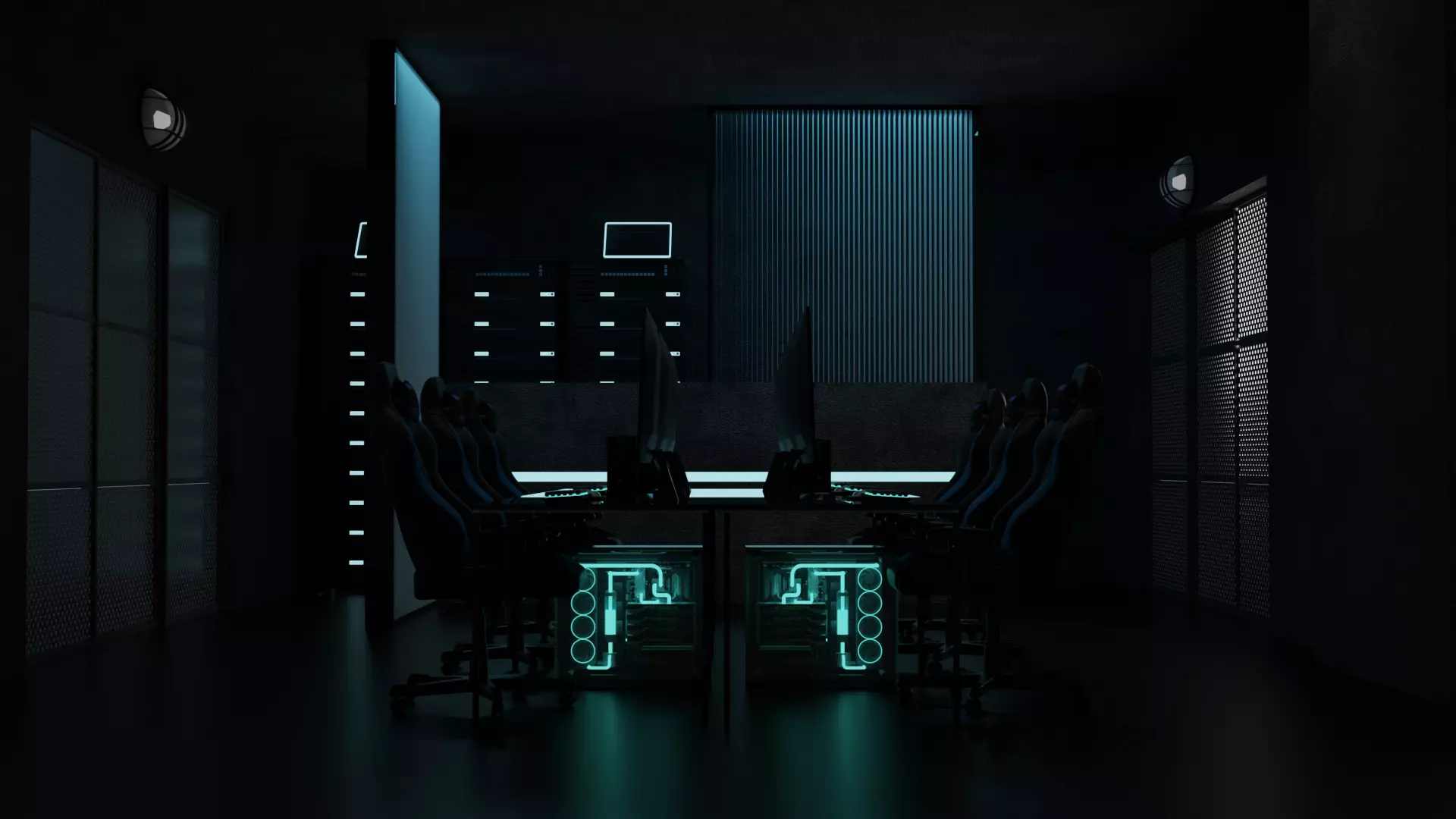 E-sports room  interior 3D model_0