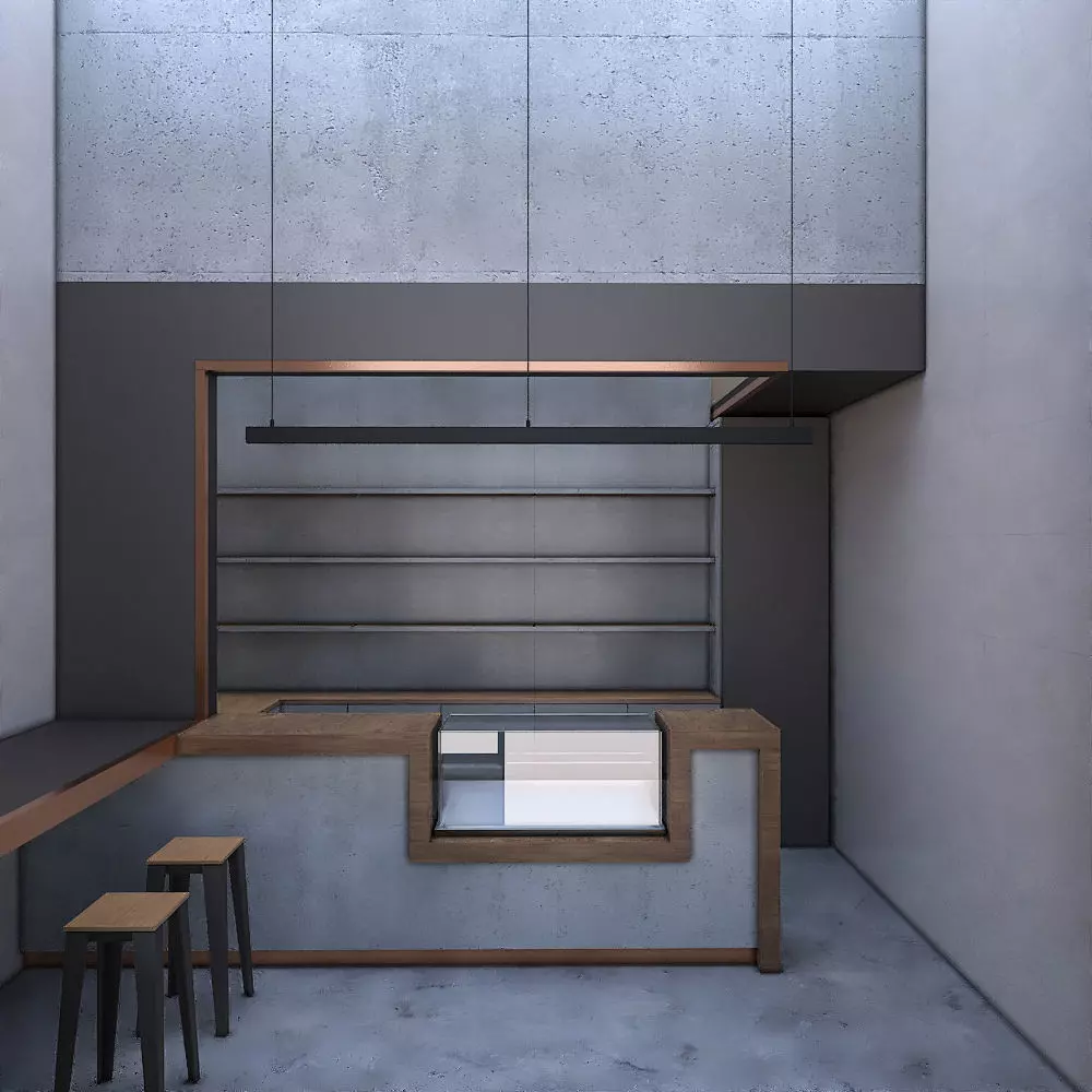 Take away coffee shop Low-poly 3D model_0