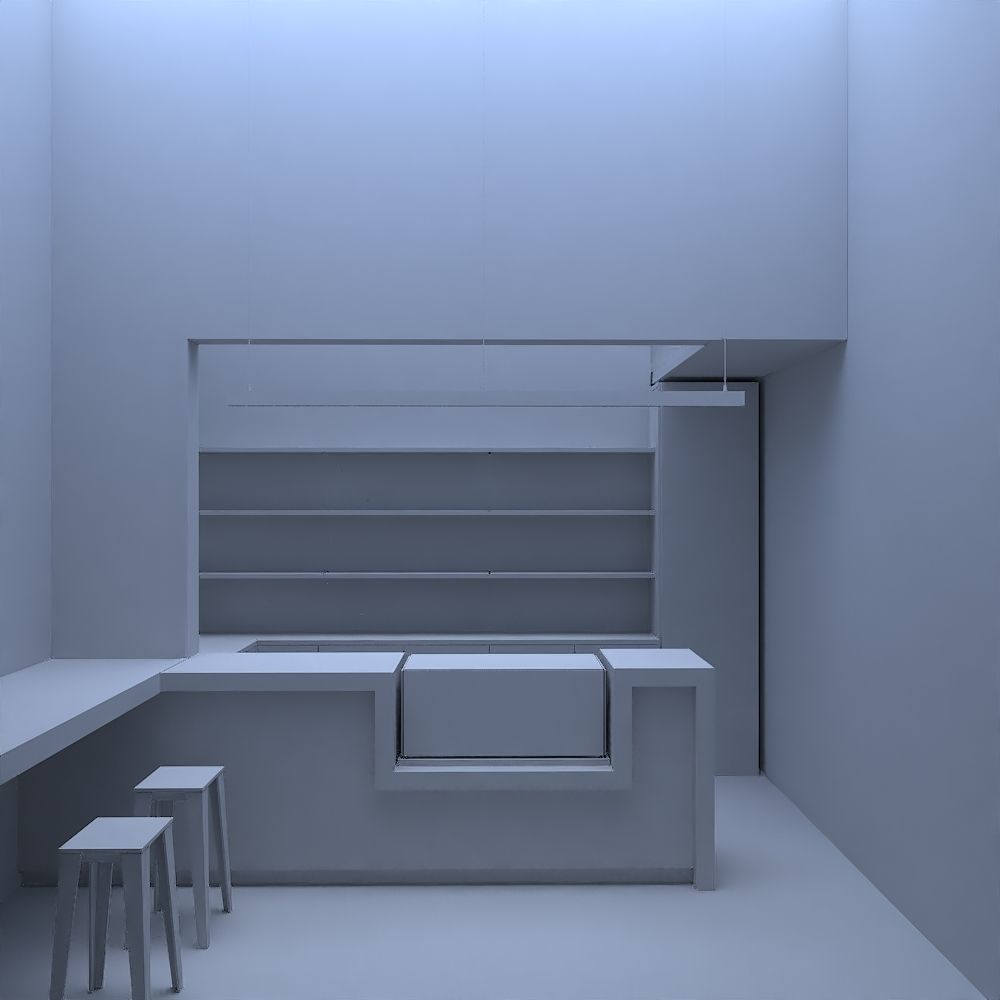 Take away coffee shop Low-poly 3D model_2