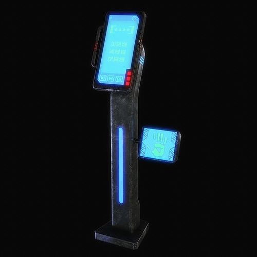 Terminal futuristic phone stand Low-poly 3D model