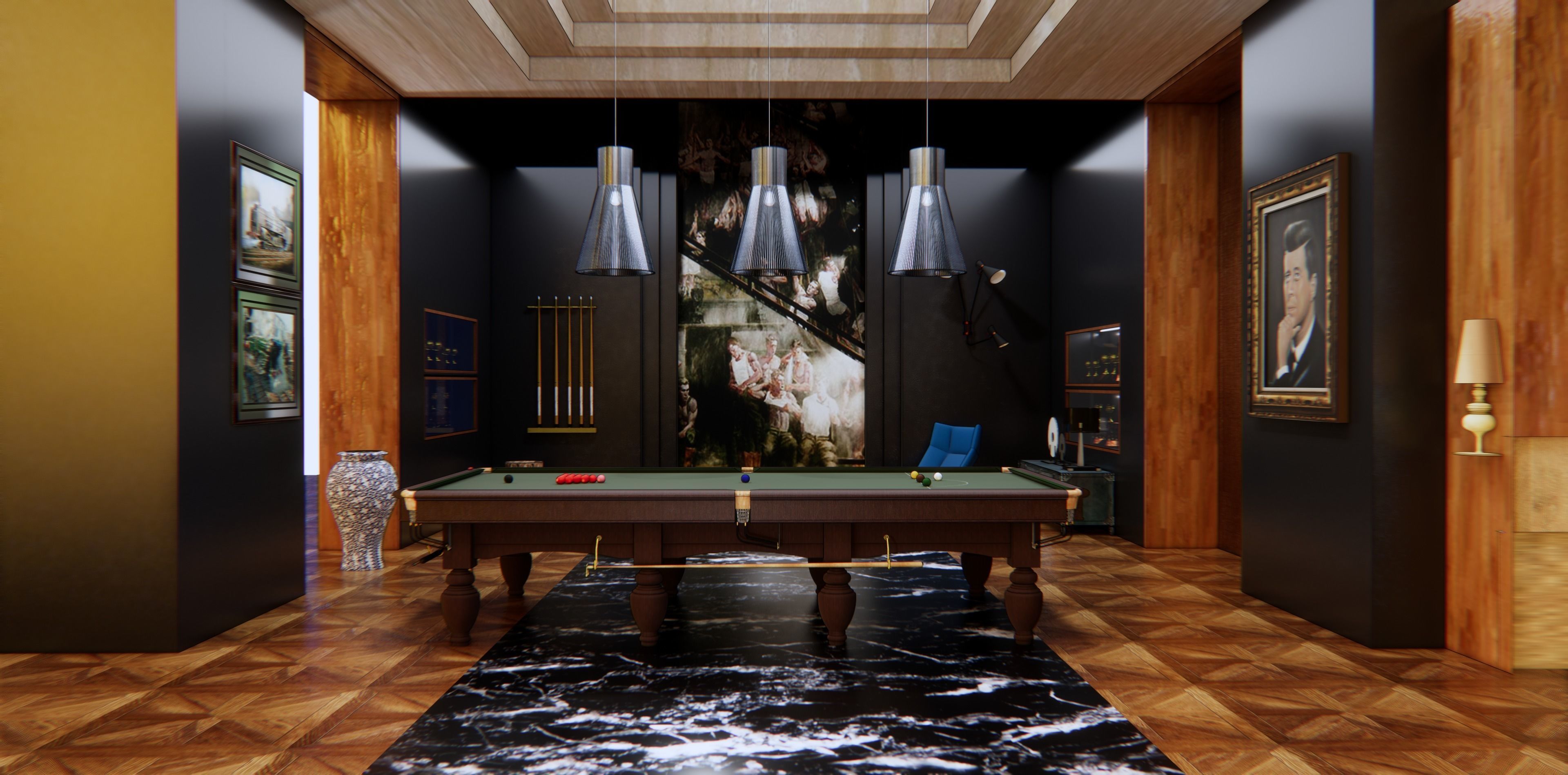billiard room 3D model_1