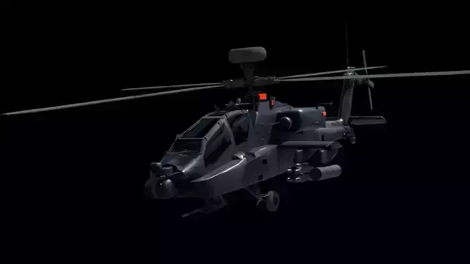Helicopter Apache Lowpoly 4k Low-poly 3D model
