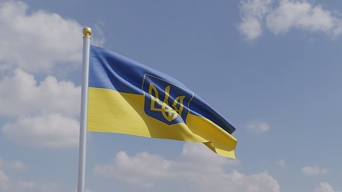 Flag of the Ukraine Low-poly 3D model