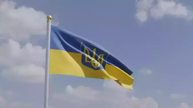 Flag of the Ukraine Low-poly 3D model