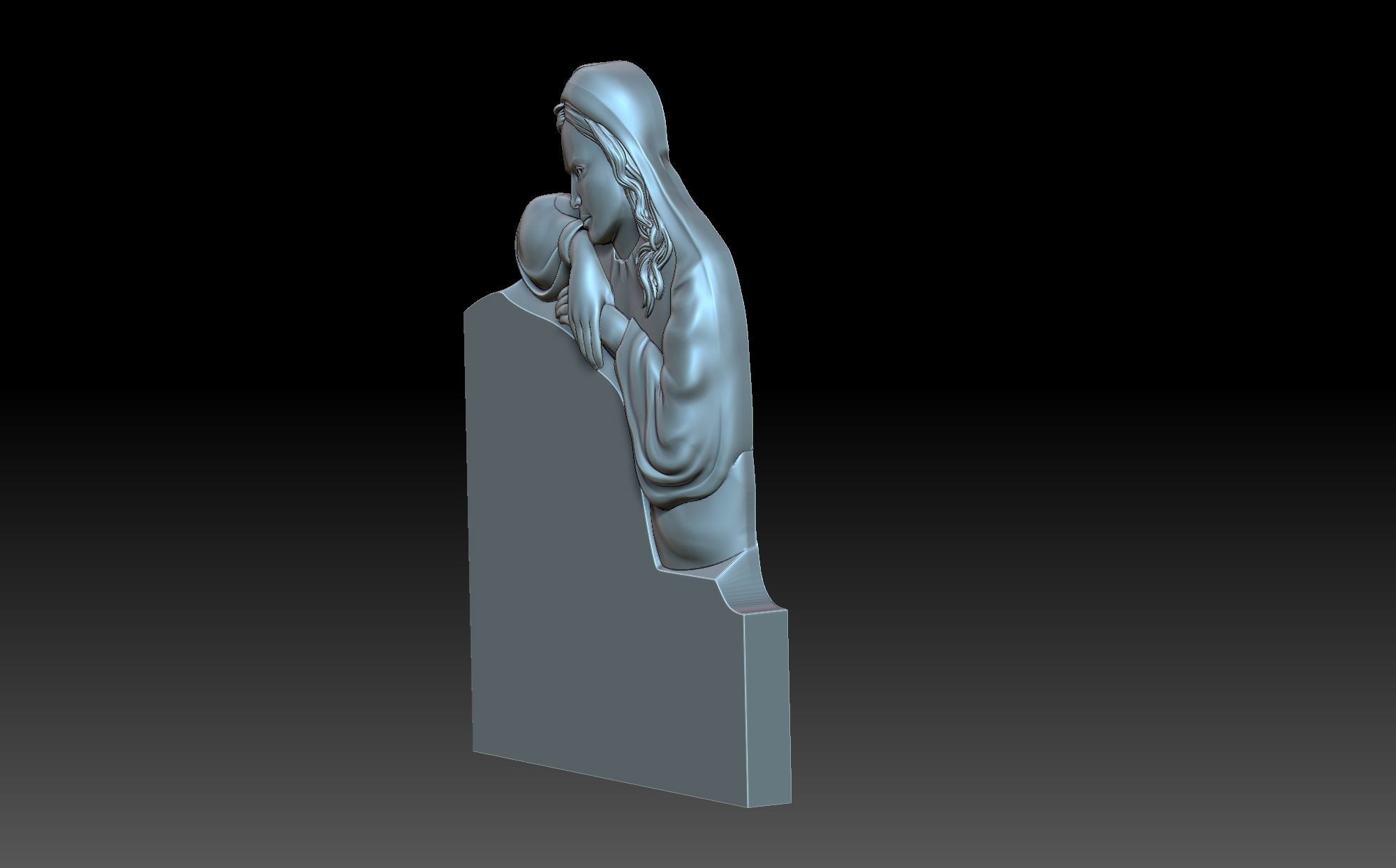 Tombstone statue of jesus holding baby 3D print model_4
