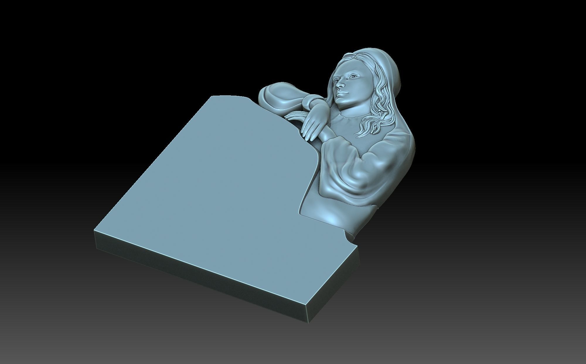 Tombstone statue of jesus holding baby 3D print model_6