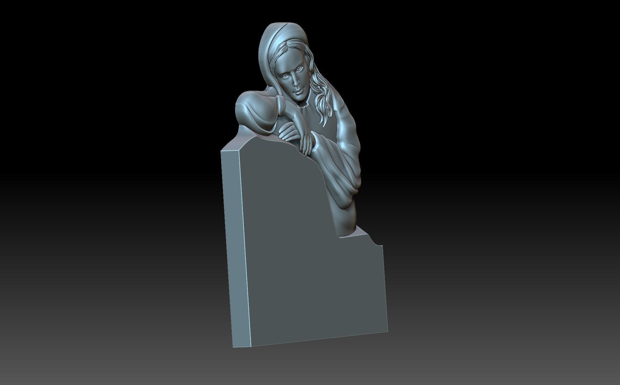Tombstone statue of jesus holding baby 3D print model_2