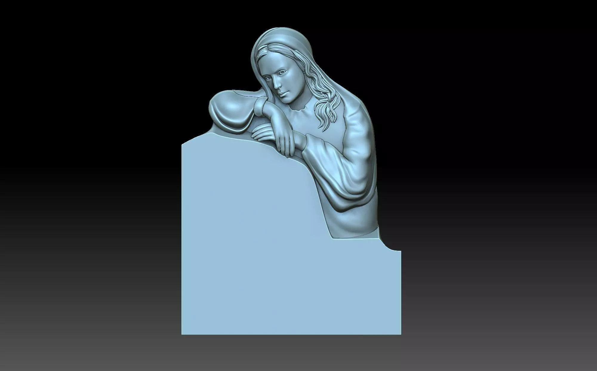 Tombstone statue of jesus holding baby 3D print model_0