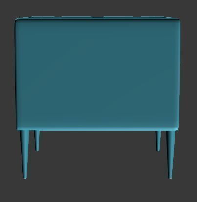 Armchair velvet Low-poly 3D model_11
