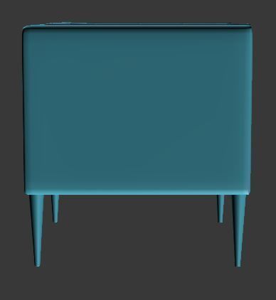 Armchair velvet Low-poly 3D model_9