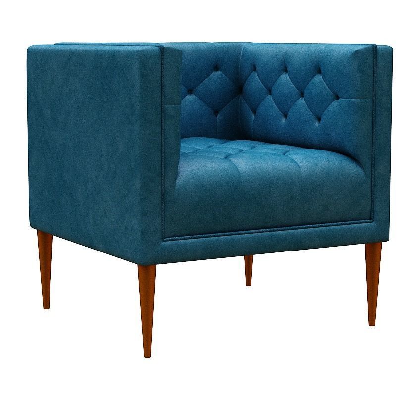 Armchair velvet Low-poly 3D model_1
