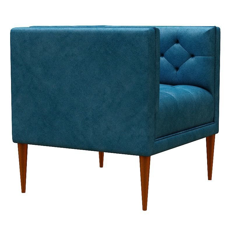 Armchair velvet Low-poly 3D model_2
