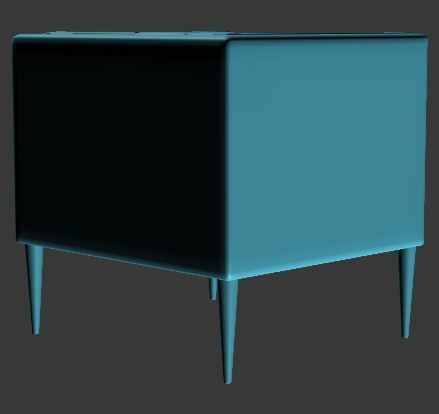 Armchair velvet Low-poly 3D model_10