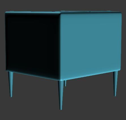 Armchair velvet Low-poly 3D model_12
