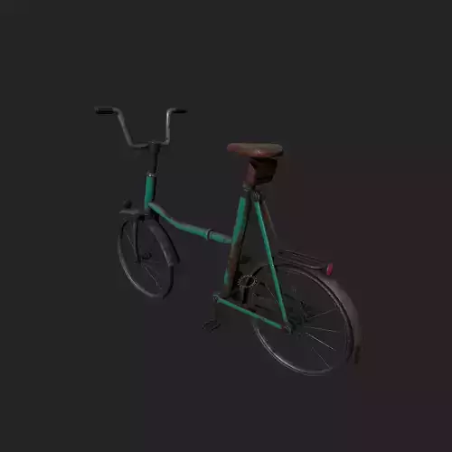 bycicle vintage bicycle Low-poly 3D model